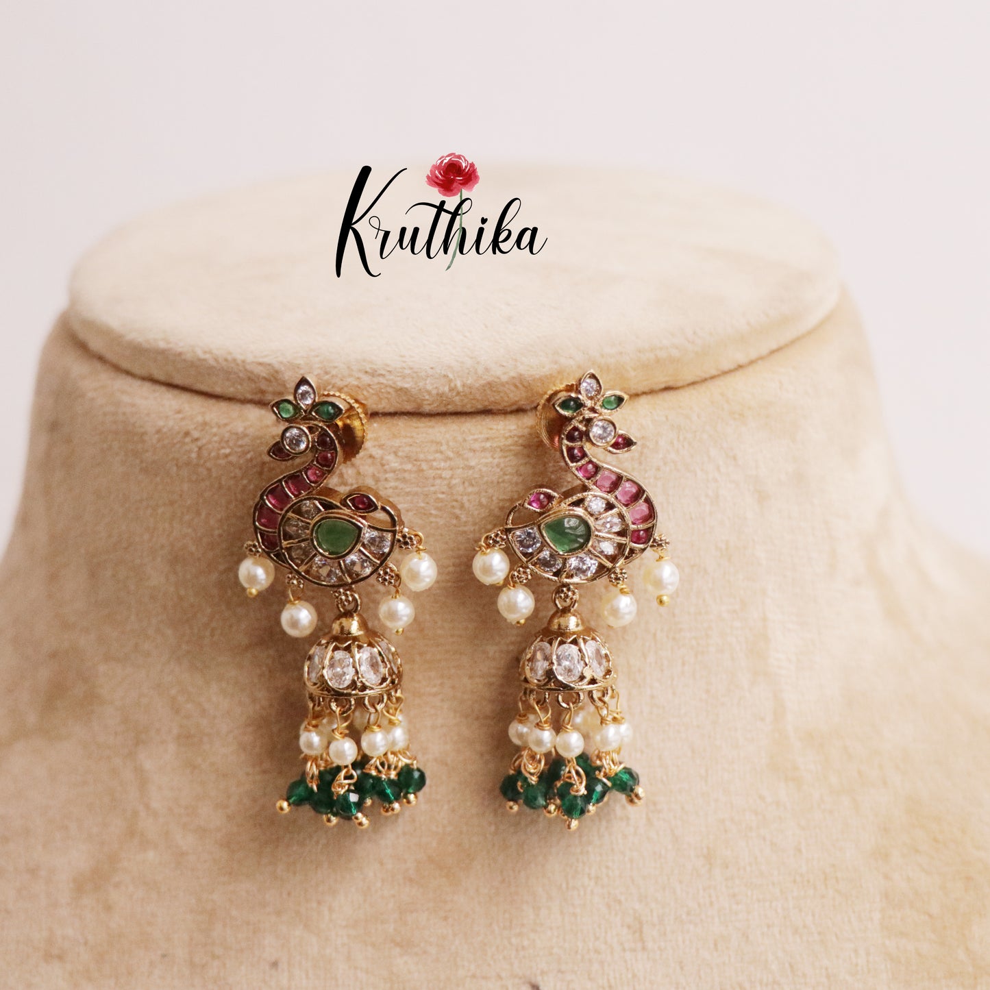Trendy Kemp Peacock Jhumka E632