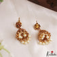 Classic Floral Motifs Jhumkas With Pearl Drops E1219