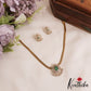 Pretty Teardrop Motifs AD Pendant Chain Set NC2808 (Available In 2 Colors)