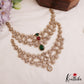 Beautiful Floral Motifs Diamond-Finish Gold-Tone AD Necklace NC2779 (Available In 2 Colors)
