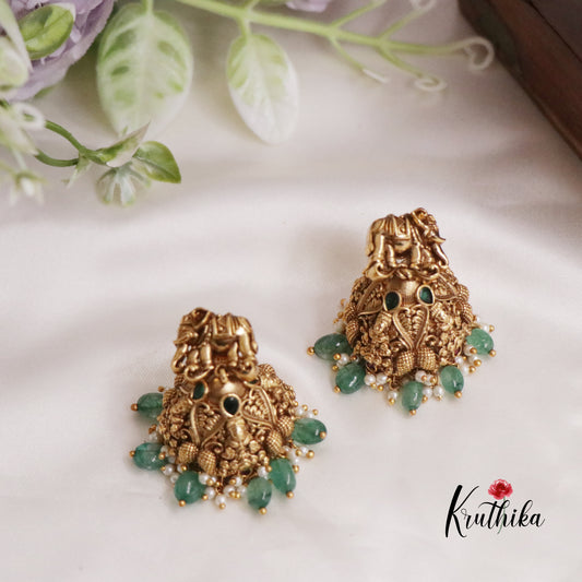 Premium Antique Elephant Lakshmi Jhumka E660