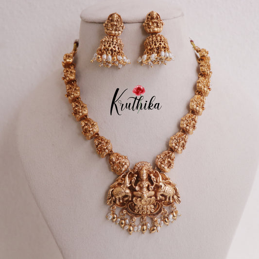 Trendy Lakshmi Elephant Pendant Necklace NC2327