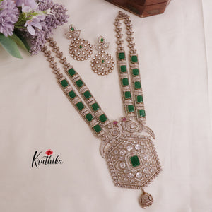 Grand AD Moissanite Peacock Haaram LH1888 (Available in 6 Colours)