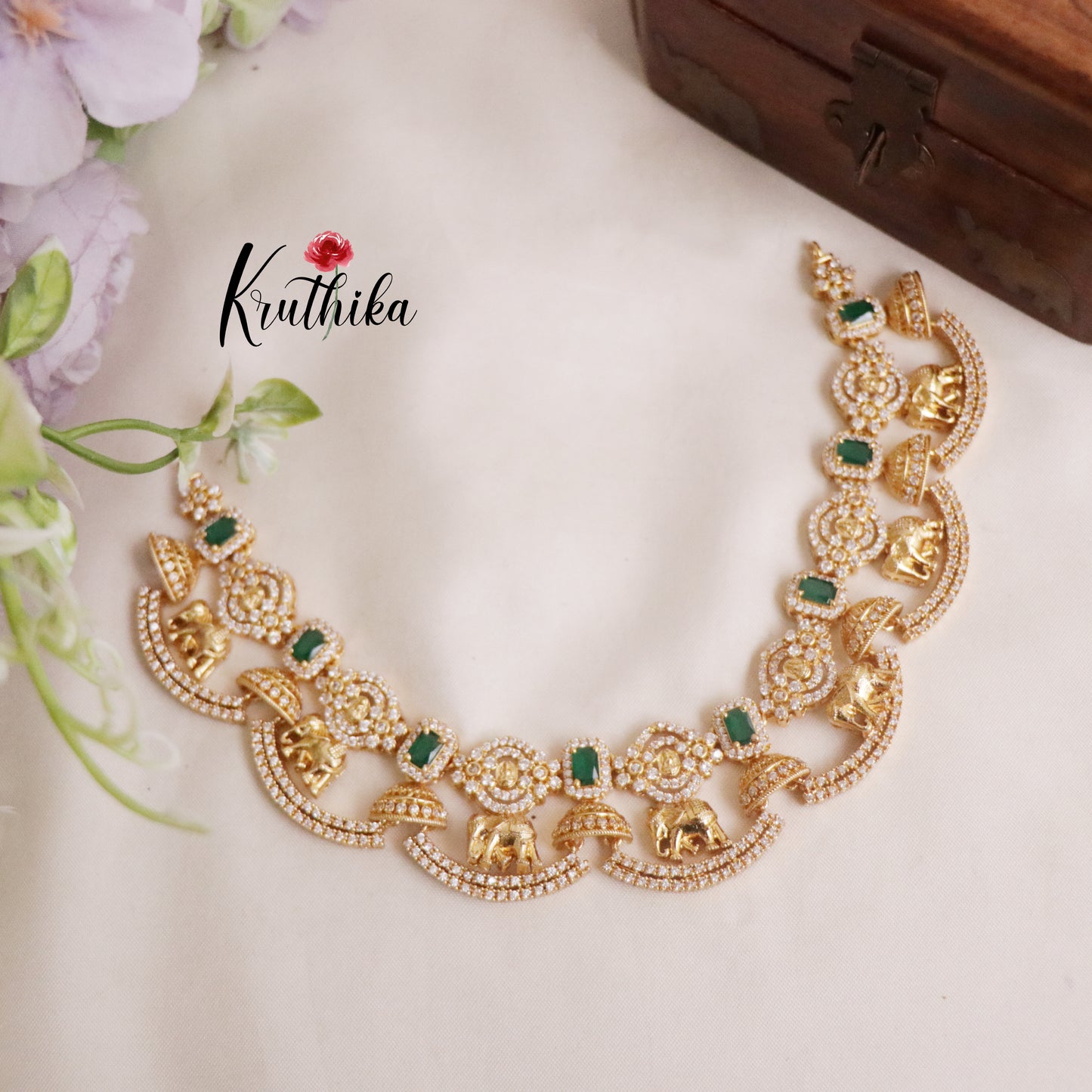 Beautiful AD Elephant Grace Choker NC2204 (Available in 2 colours)