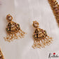 Premium Antique Lakshmi Peacock Motifs Temple Haaram With Pearl Drops LH2152