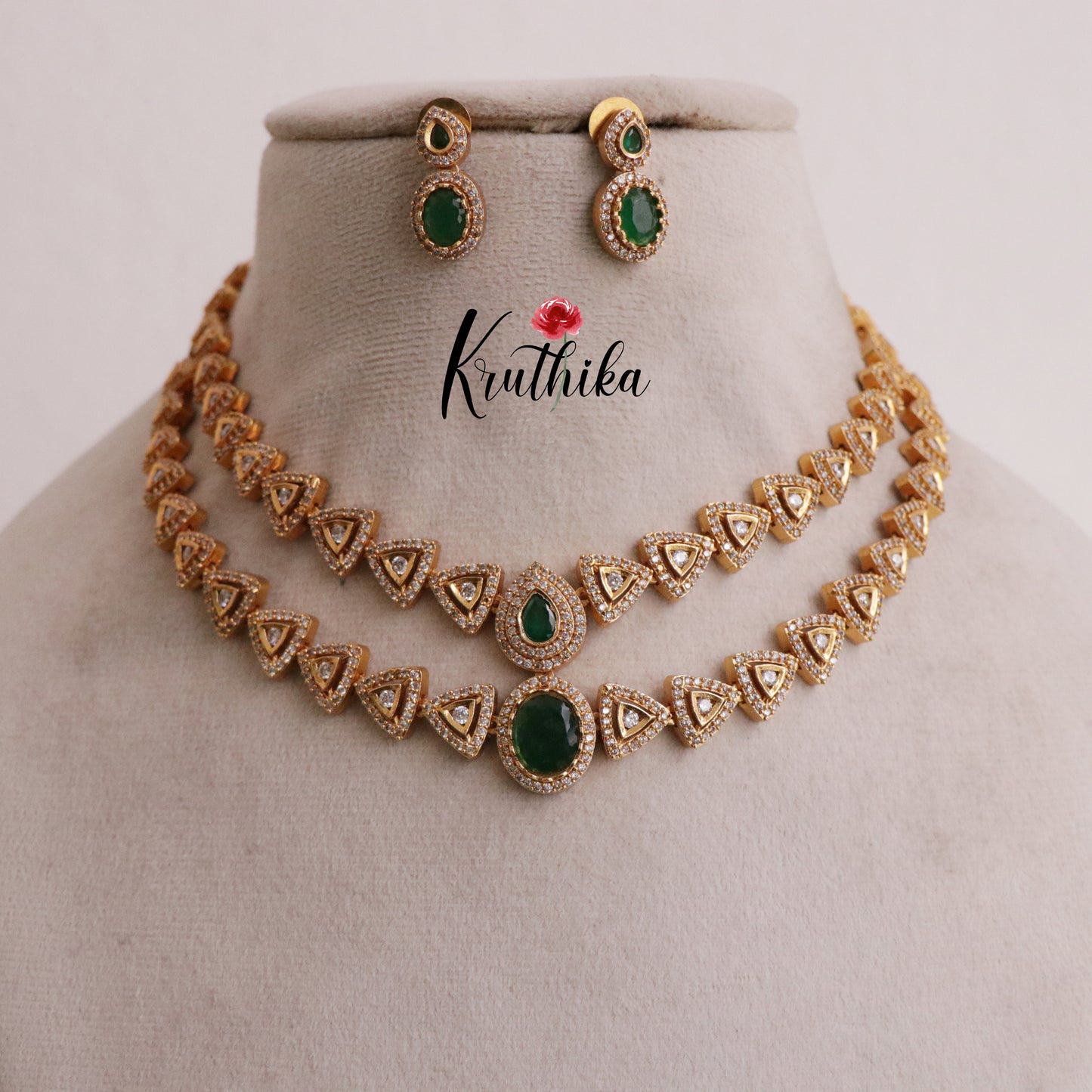 Trendy Two Layer AD Necklace NC1895 (Available in 3 Colours)