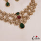 Beautiful Floral Motifs Diamond-Finish Gold-Tone AD Necklace NC2779 (Available In 2 Colors)