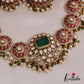 Gorgeous Floral Motifs Moissanite Jadau Choker With Pearl Drops NC2728