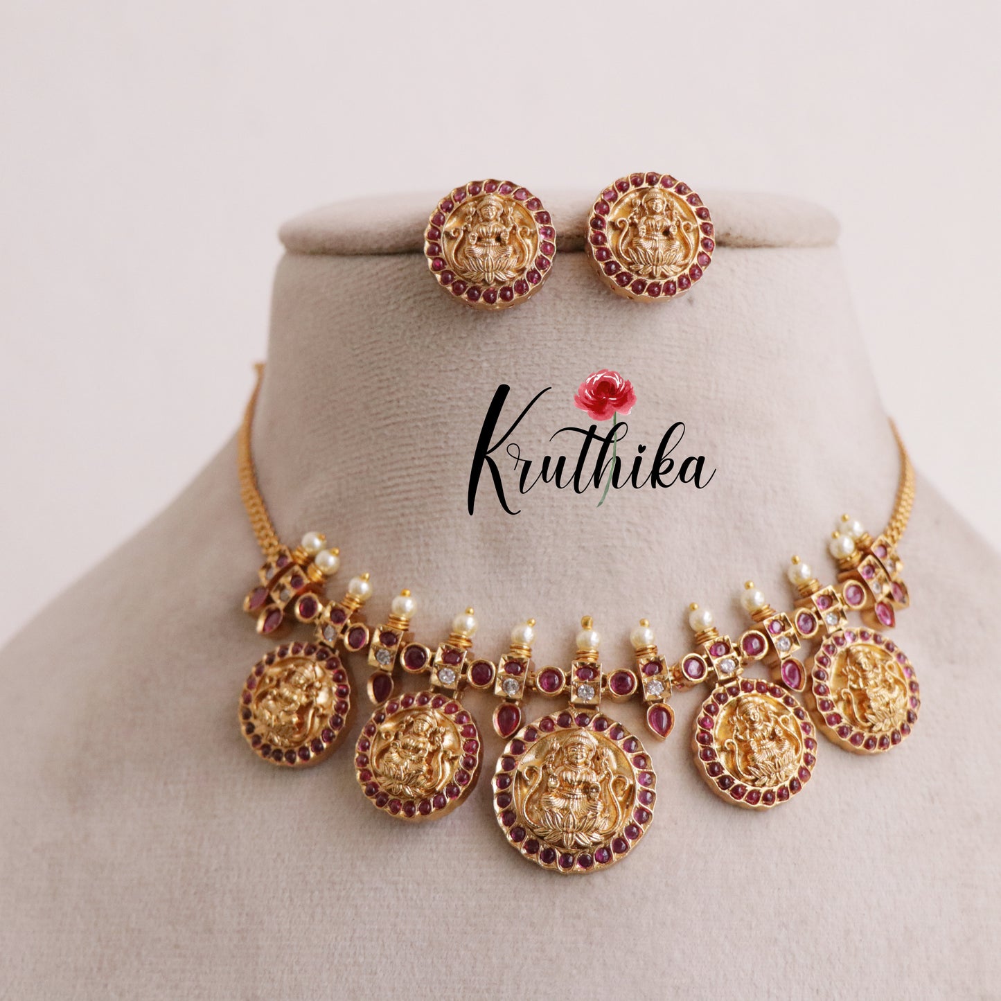 Pretty Lakshmi Coin Necklace NC1894 ( Available in 3 Colours)