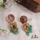 Traditional Peacock Motifs Jhumka Jadau Earrings With Pearl And Bead Drops E848