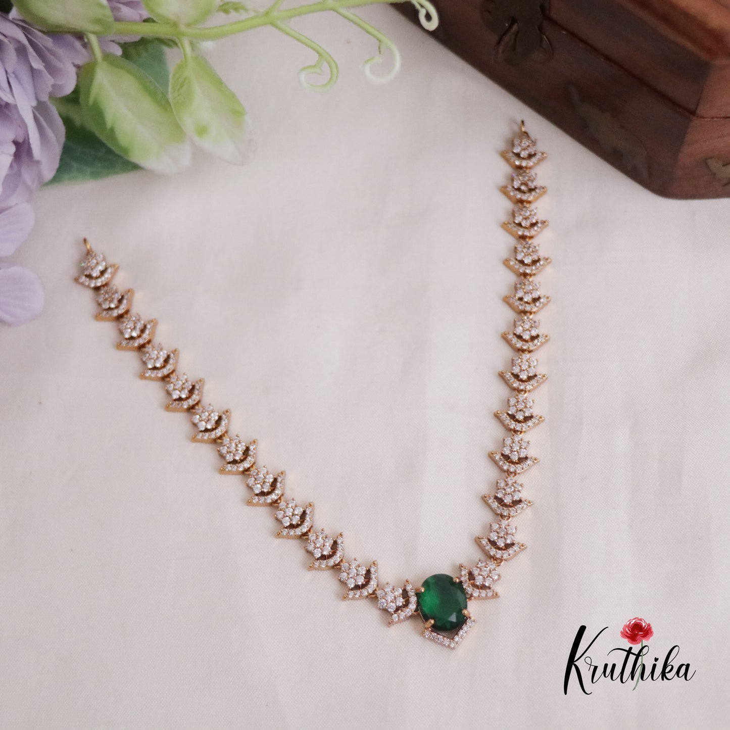 Beautiful CZ Oval Shape Pendant Necklace Sets NC2223 (Available in 3 Colors)