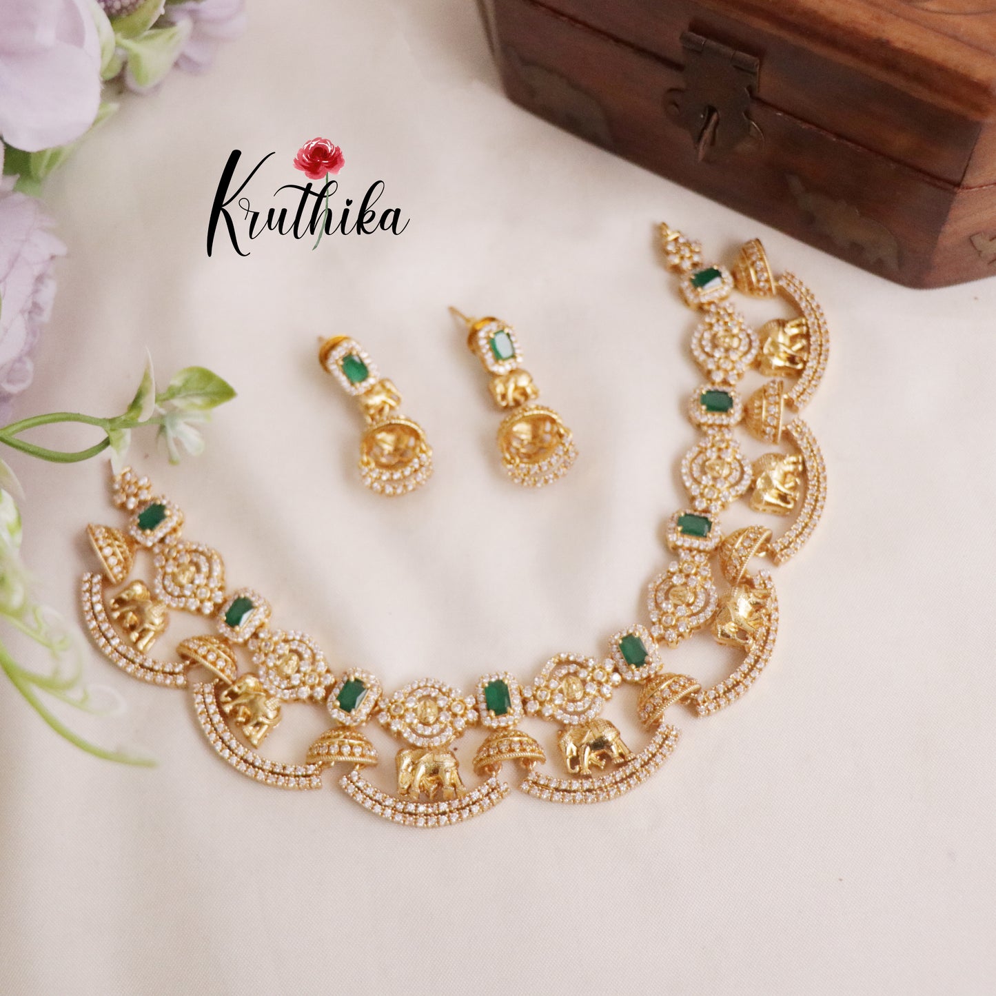 Beautiful AD Elephant Grace Choker NC2204 (Available in 2 colours)