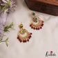 Trendy Floral Motifs Chandbali Earrings With Bead Drops E1093 (Available In 2 Colors)