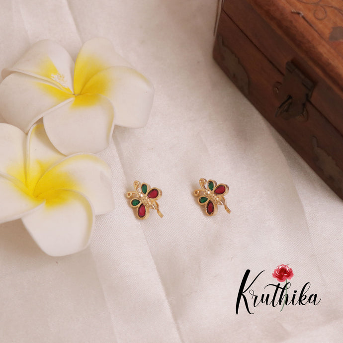 Butterfly Jadau Earcuffs | upper earrings | Bugadi Earrings E509