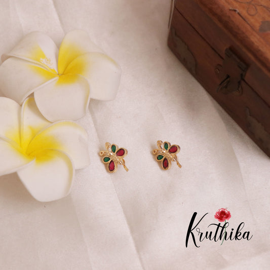 Butterfly Jadau Earcuffs | upper earrings | Bugadi Earrings E509