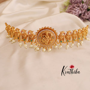 Simple krishna kemp golden beads Hip belt vaddanam V233