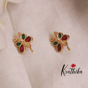 Butterfly Jadau Earcuffs | upper earrings | Bugadi Earrings E509