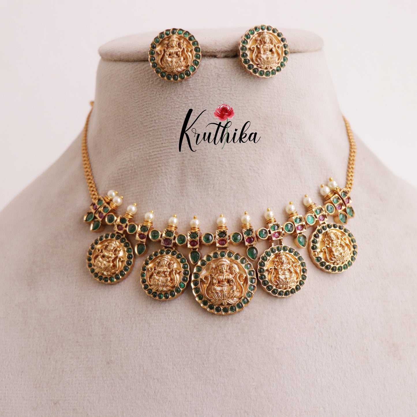 Pretty Lakshmi Coin Necklace NC1894 ( Available in 3 Colours)