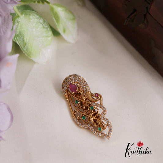 Stunning CZ Peacock Saree Pin SP18