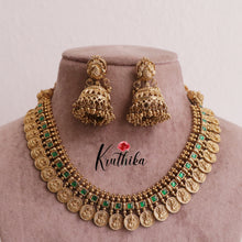 Premium Lakshmi Jadau Coin/Bottu Necklace NC2010 (Available in 4 Colours)