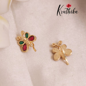 Butterfly Jadau Earcuffs | upper earrings | Bugadi Earrings E509