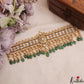 Stunning Floral Geometric Motif Jadau Choker With Pearl Bead Drops NC3009 (Available In 2 Colors)