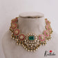 Gorgeous Floral Motifs Moissanite Jadau Choker With Pearl Drops NC2728