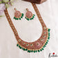 Stunning Peacock Floral Motifs Kemp Haaram With Green Bead Drops LH2189