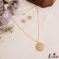 Beautiful AD Floral Motifs Gold-Tone Chain Pendant Set NC2933