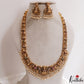 Premium Antique Lakshmi Peacock Motifs Temple Haaram With Pearl Drops LH2152
