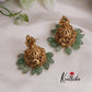 Beautiful AD Peacock Jhumka with Pastel Green Beads E659