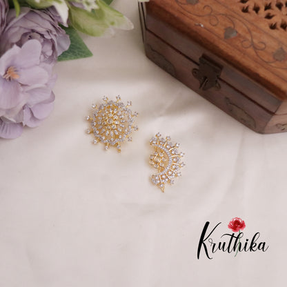 Pretty CZ Sparkling Blossom Chandra Surya Hair Ornaments J200 (Available in 2 Colors)