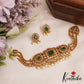 Elegant Floral Motifs AD Chocker With Triple Strand Bead Chains NC2809 (Available In 2 Colors)