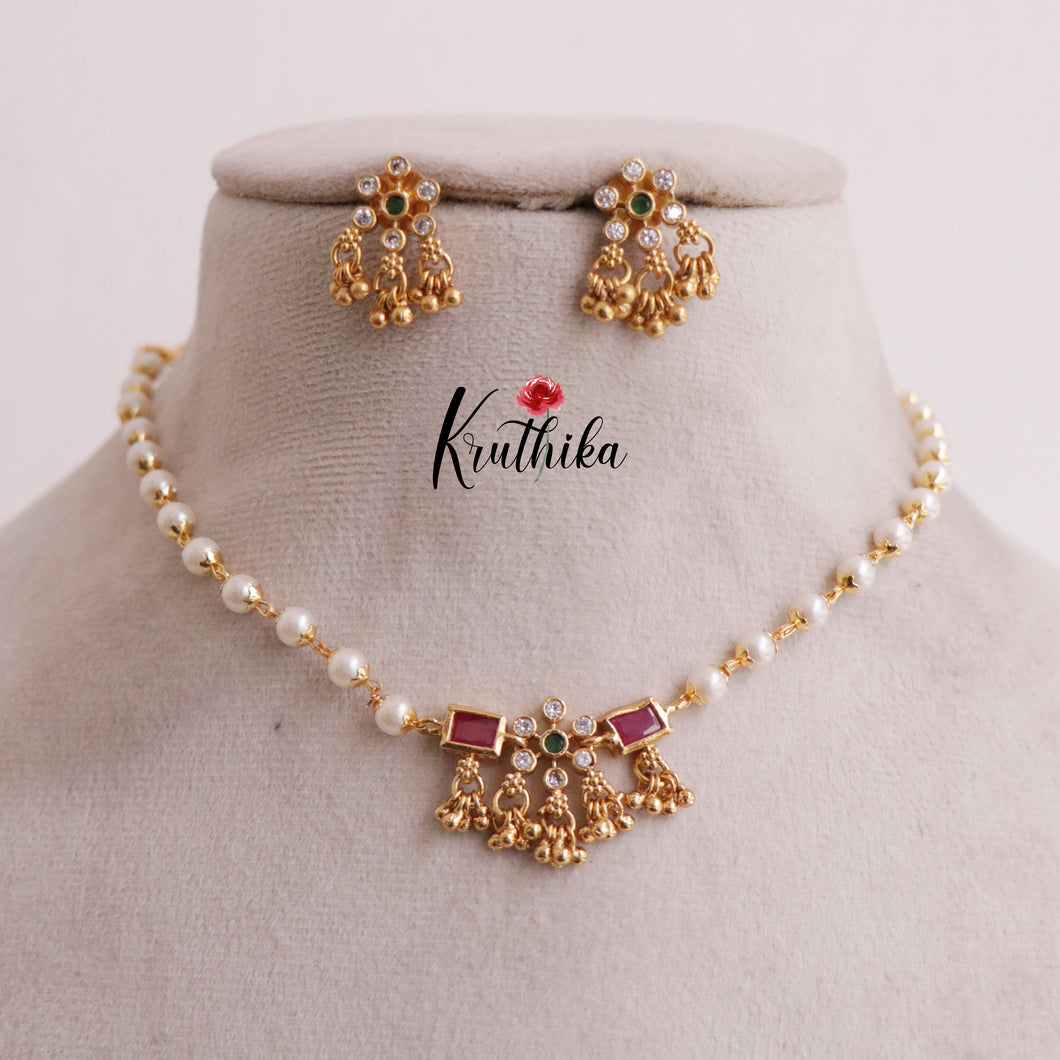 Pretty Pearl Beaded Necklace NC1899 (Available in 2 Colours)