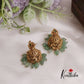 Beautiful AD Peacock Jhumka with Pastel Green Beads E659