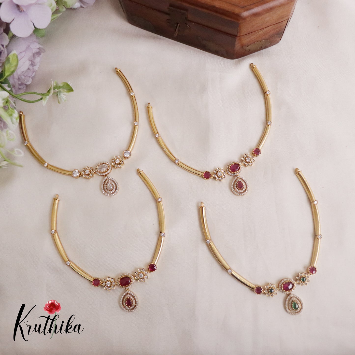 Simple Hali Necklace with Water Drop Pendant NC2188 (Available in 3 Colours)