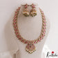 Gorgeous Floral Pecock Motifs Jadau Haaram With Pearl Bead Drops LH2168
