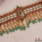 Stunning Floral Geometric Motif Jadau Choker With Pearl Bead Drops NC3009 (Available In 2 Colors)