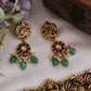 Gorgeous Antique Nagas Lakshmi Peacock Motifs Kemp Choker With Bead Drops NC2709 (Available In 2 Colors)