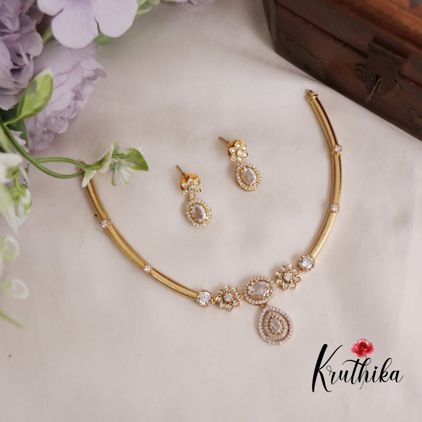 Simple Hali Necklace with Water Drop Pendant NC2188 (Available in 3 Colours)