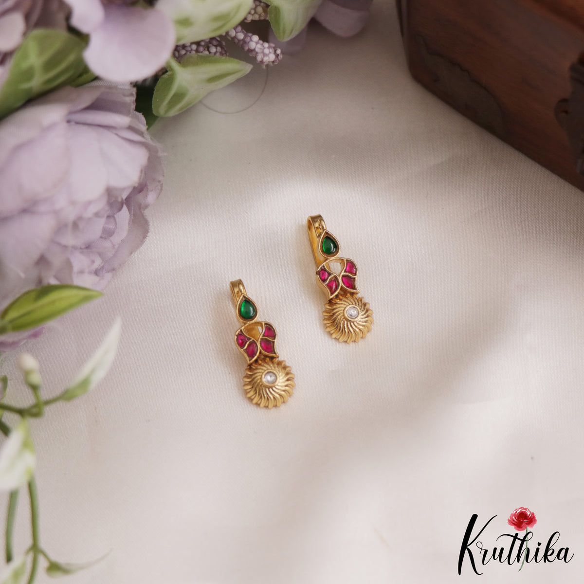 Simple Bugadis Simple Kemp Teardrop Floral Earcuffs | Upper Earrings | Bugadi Earring ...