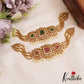 Elegant Floral Motifs AD Chocker With Triple Strand Bead Chains NC2809 (Available In 2 Colors)