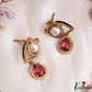 Elegant Pearl Leaf Motifs CZ Victorian Necklace NC3154 (Available In 6 Colors)