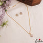 Simple AD Gold-Tone Chain Pendant Set NC2928
