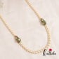 Royal Pearl Mala with Emerald Meenakari Beads