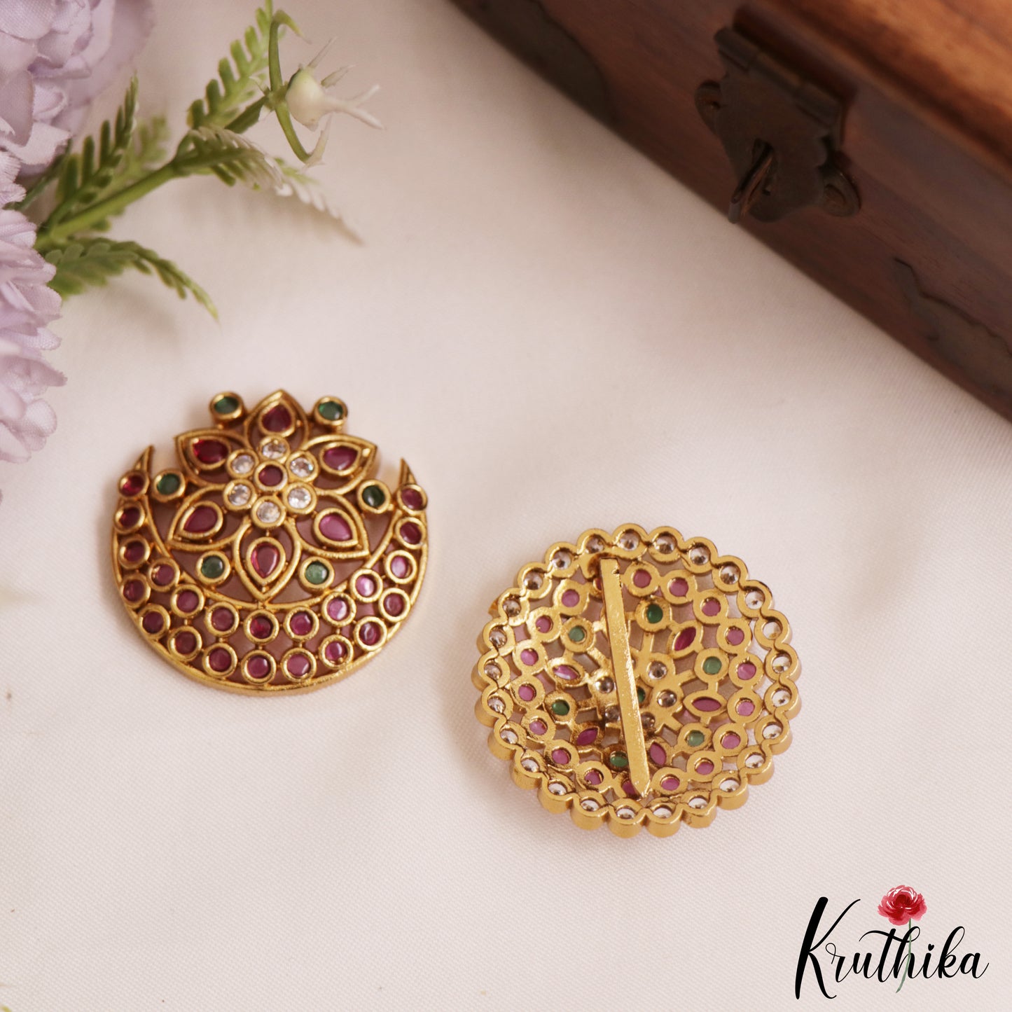 Elegant Floral Motifs Chandra Surya Kemp Hair Ornaments J375