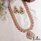 Gorgeous Floral Pecock Motifs Jadau Haaram With Pearl Bead Drops LH2168