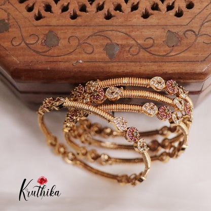 Trendy Kemp Floral Bangles B242 (Set of 4 Bangles)