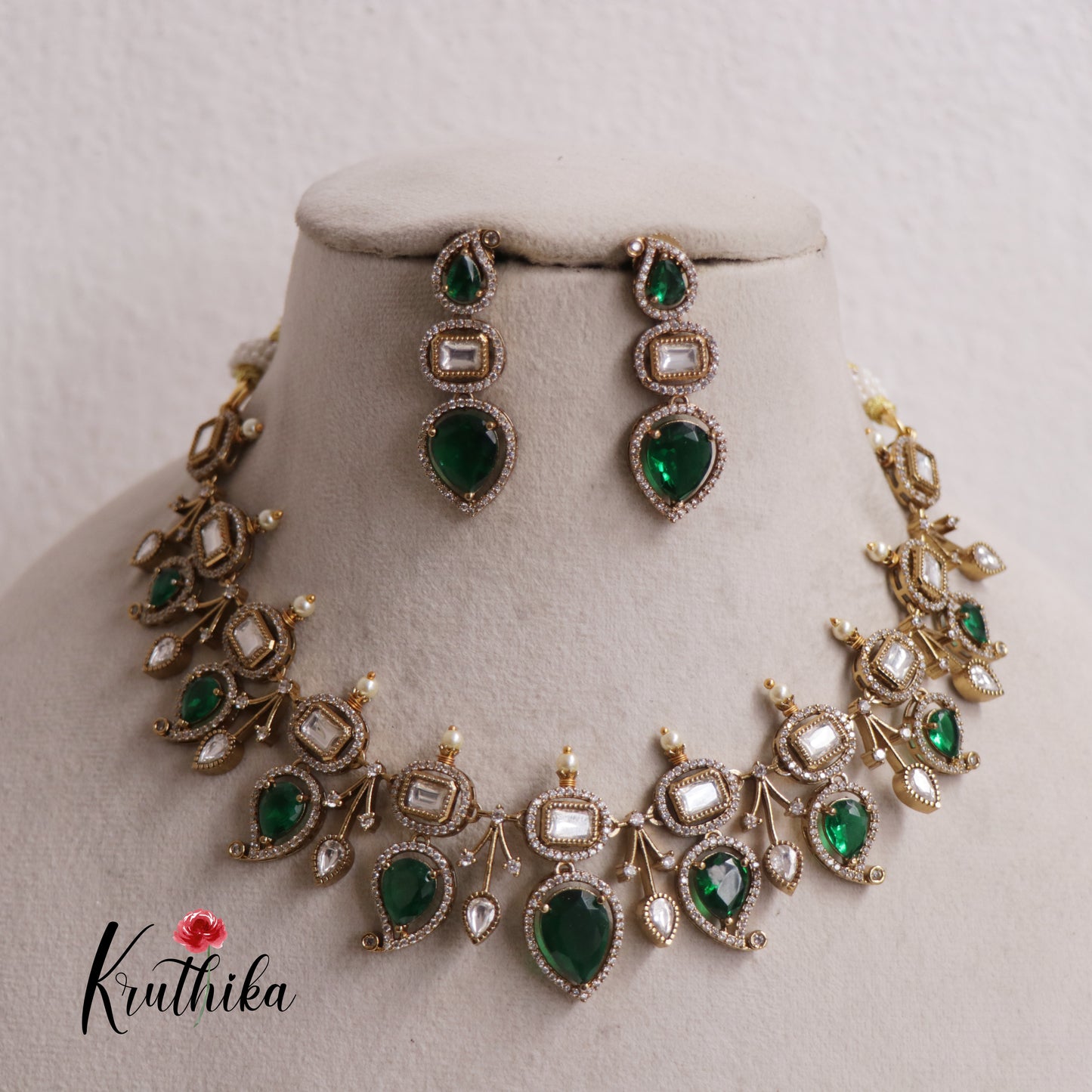 Premium AD Victorian Mango Necklace NC2533 (Available In 2 Colors)