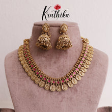 Premium Lakshmi Jadau Coin/Bottu Necklace NC2010 (Available in 4 Colours)